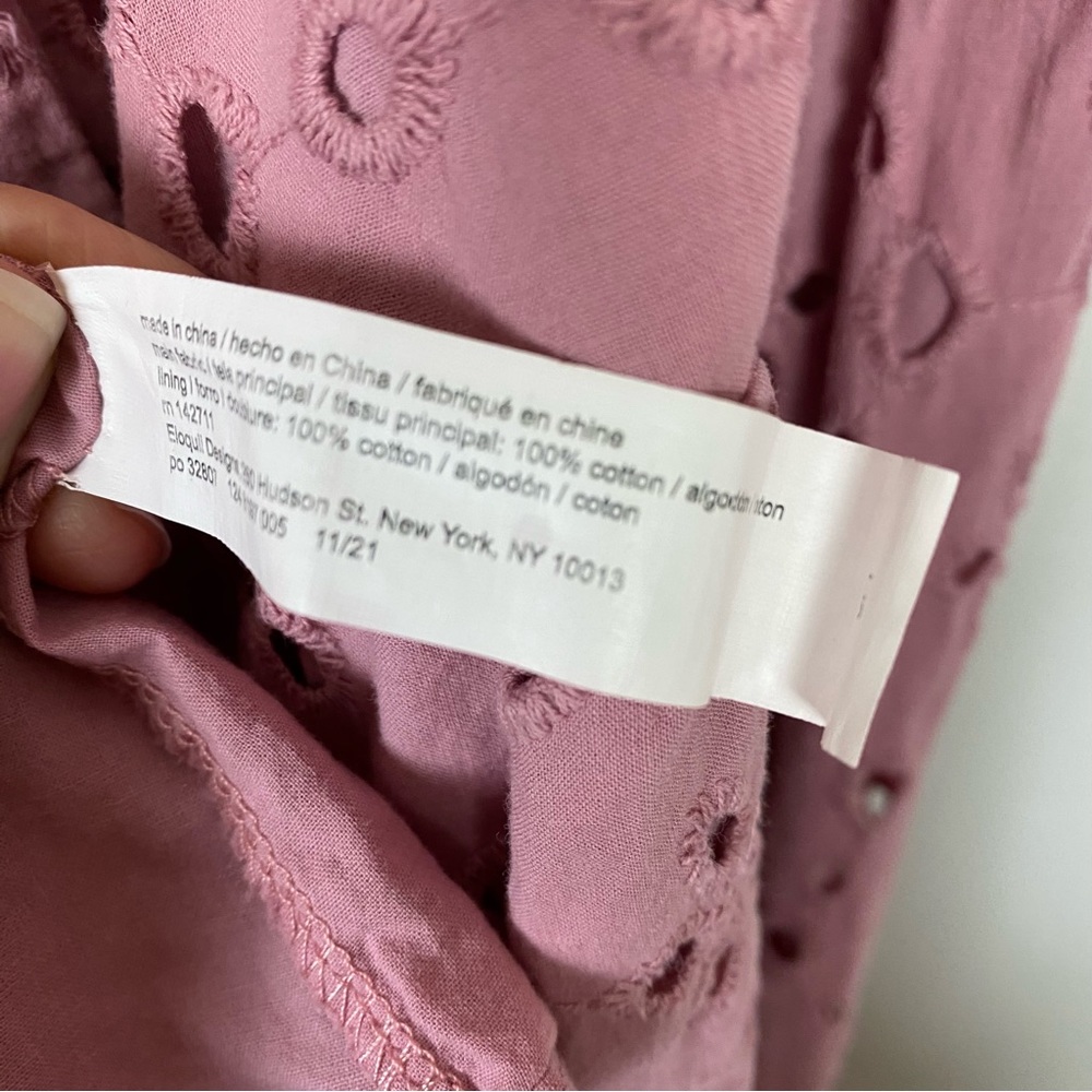 Eloquii Eyelet Tie Front Maxi Dress in Mauve Pink Sizes 22 and 28 - Picture 5 of 5
